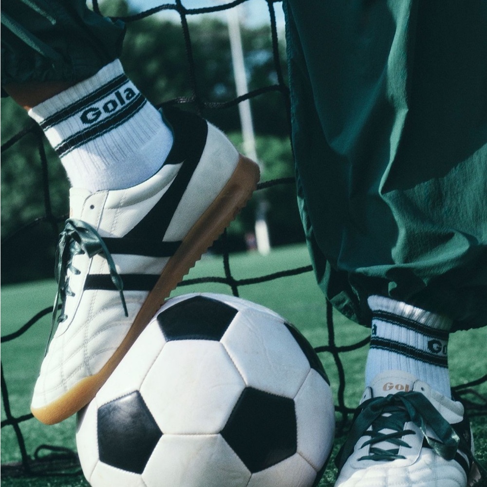 🆕 Gola x Anthropologie Stadium Sneakers White & Black & Green Ribbon laces NWT 💚 - Picture 11 of 11